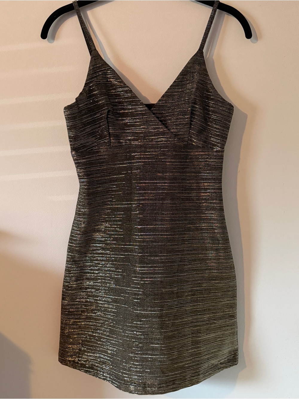 Hourglass Metallic Silver/Black Mini Dress